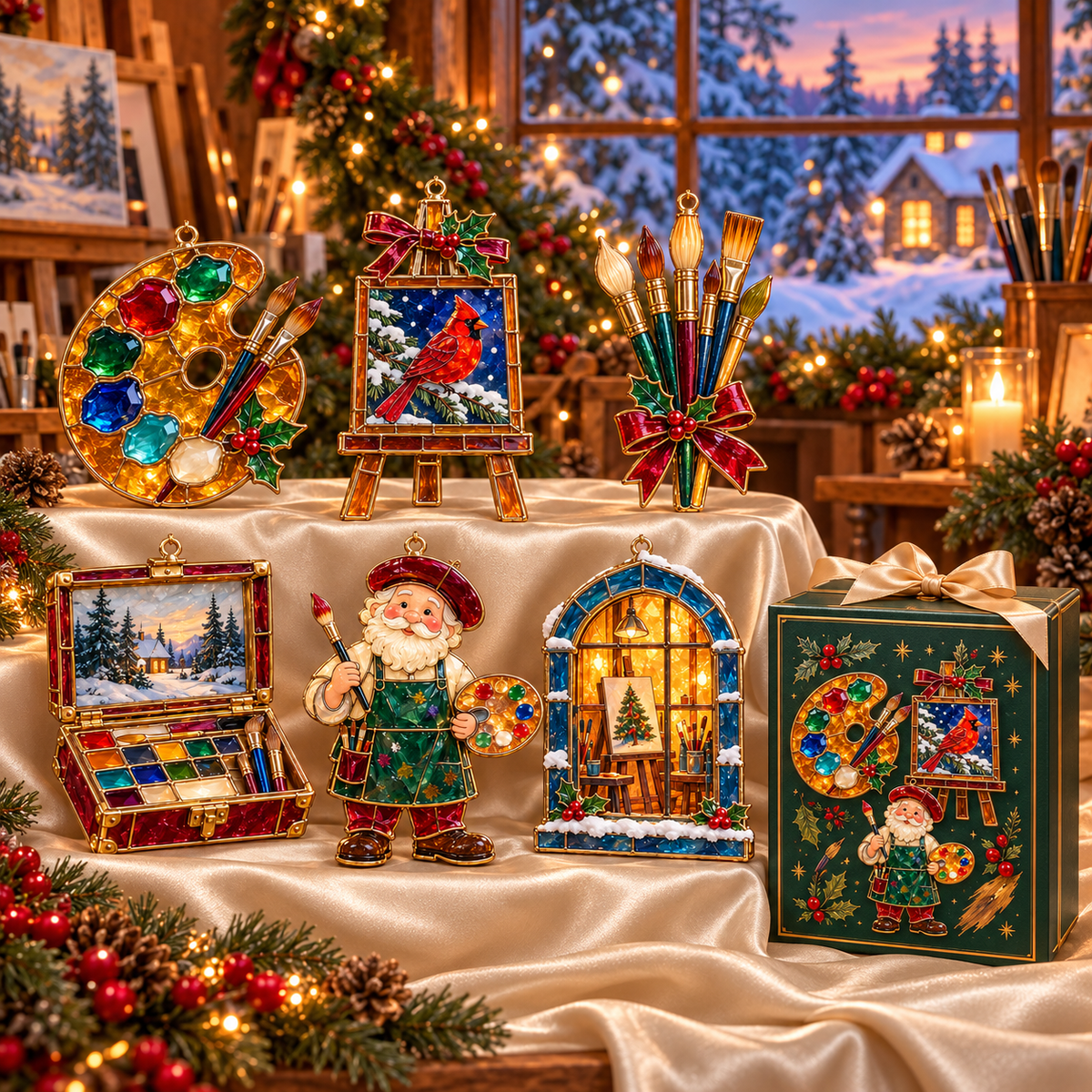 🎨 2026 Christmas Artist Ornaments – Set of 6 Creative Holiday Keepsakes