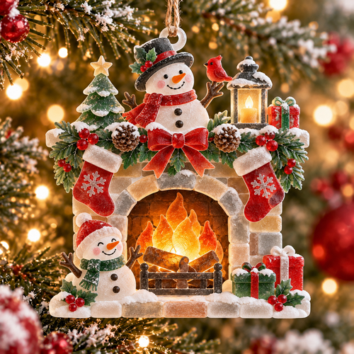 2026 Cozy Christmas Fireplace Ornaments - image 2