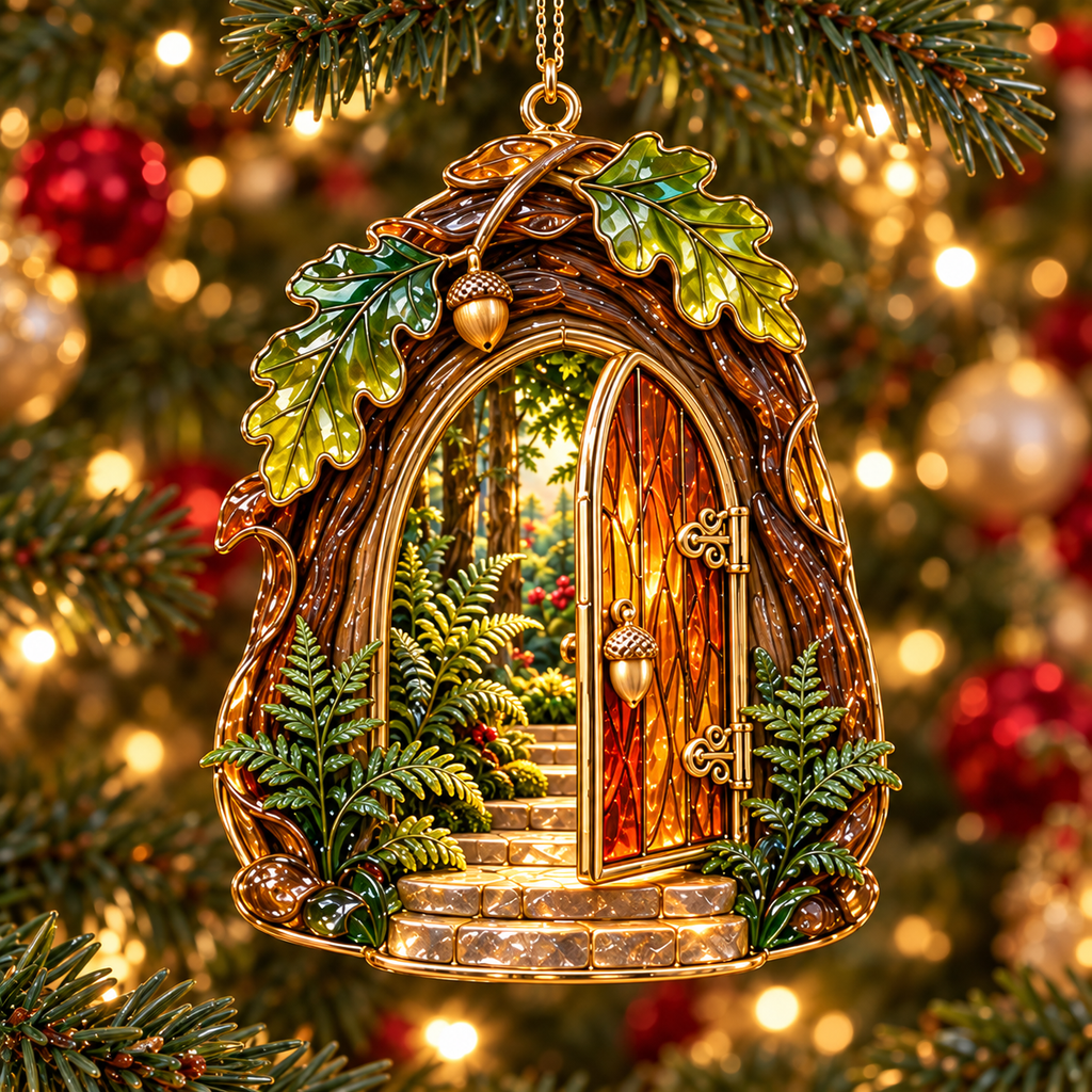 ✨ 2026 Enchanted Stained Glass Fairy Doors & Windows Christmas Ornaments – Set of 6