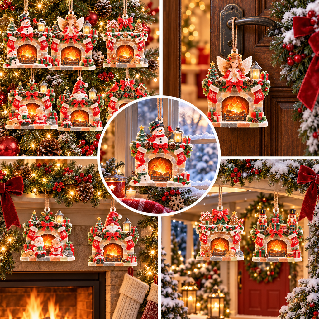 2026 Cozy Christmas Fireplace Ornaments - image 17
