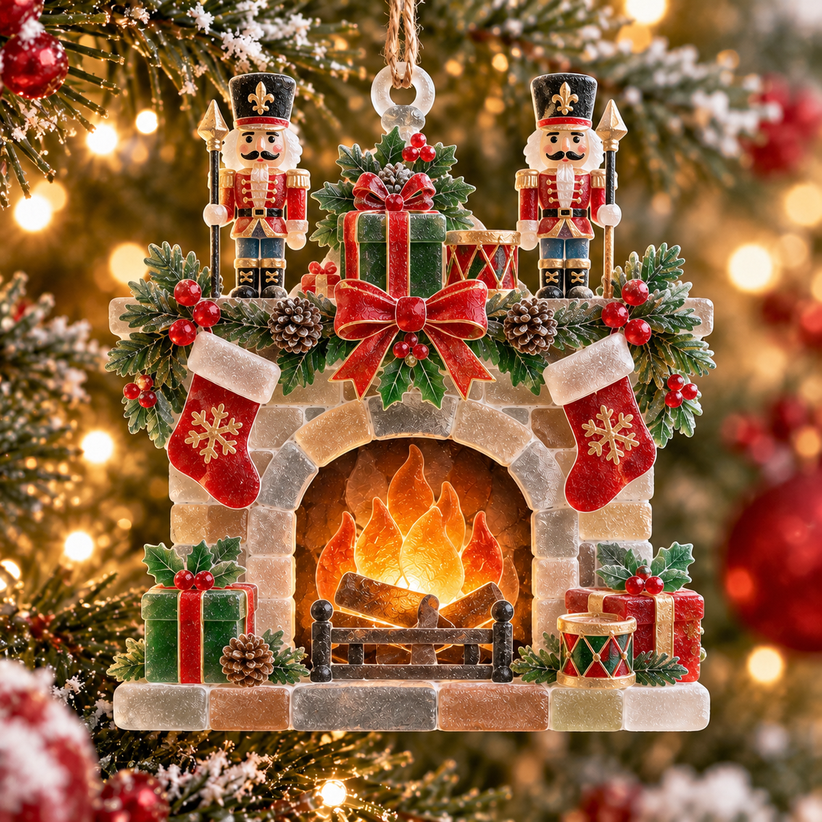 2026 Cozy Christmas Fireplace Ornaments - image 1