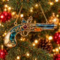 ✨ 2026 Vintage Stained Glass Firearms Christmas Ornaments – Set of 6 | Western Revolver, Cowboy Rifle, Shotgun & Pistol Hanging Decorations | Christmas Tree Ornaments & Unique Holiday Gifts for Gun Enthusiasts